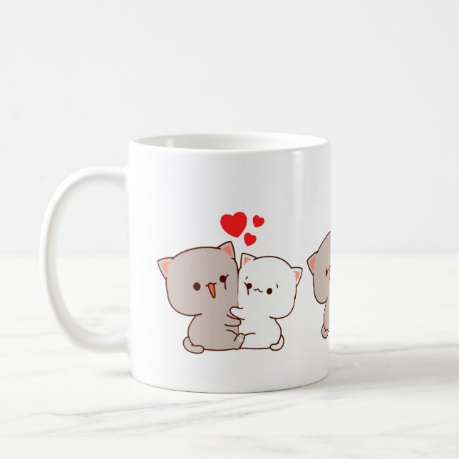 Mug Cute Mochi Peach Cat (Gauche)