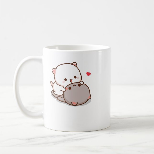 Mug Cute Mochi Peach Cat (Gauche)