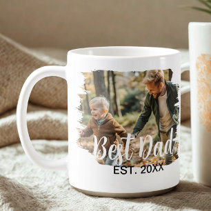 Mug Cute Modern Elegant Papa Personnalisé 2 Photo