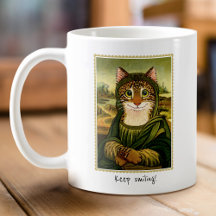 Cute Mona Lisa Chat Texte personnalisé
