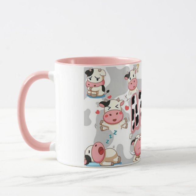 Mug Cute “Moo Cow” Cartoon Design (Gauche)