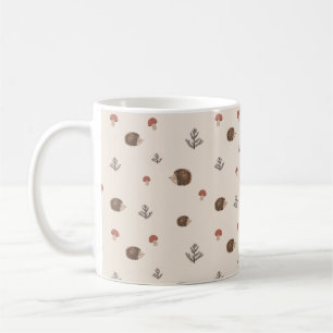 Mug Cute Motif forestier de Hérisson et Champignons