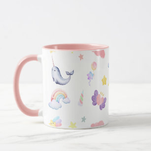 Mug Cute Narwhal Fish Unicorn Rainbow Sea Anniversaire