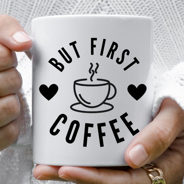 Mug Cute Noir et Blanc mais premier Lover de café (Créateur téléchargé)