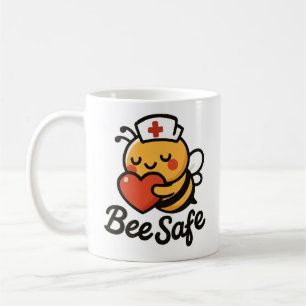Mug Cute Nurse Bee Safe Heart