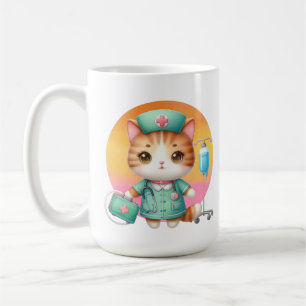 Mug Cute Nurse chat ajouter monogramme