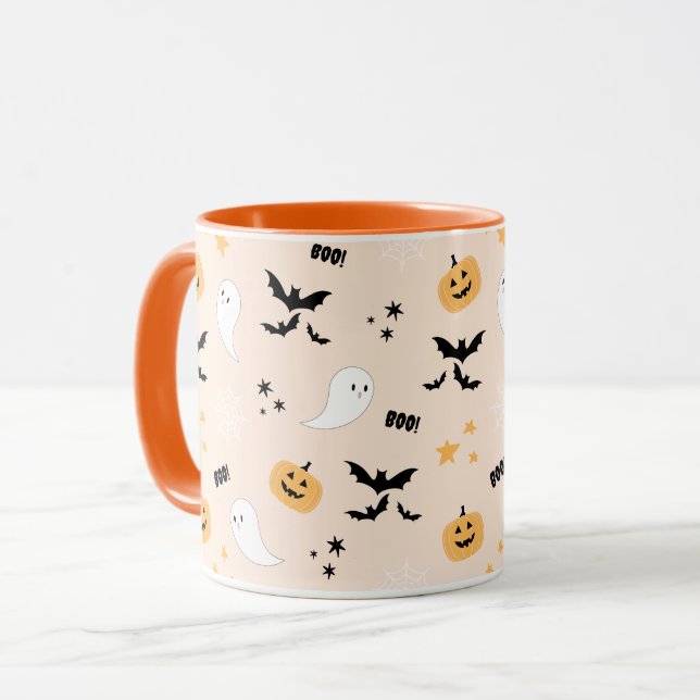 Mug Cute Orange Halloween Boo (Devant gauche)