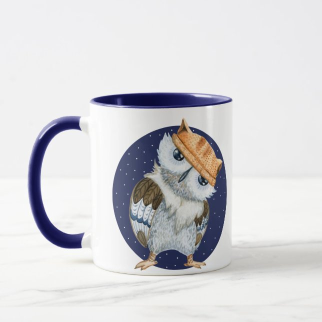 Mug Cute Owl en Casquette (Gauche)