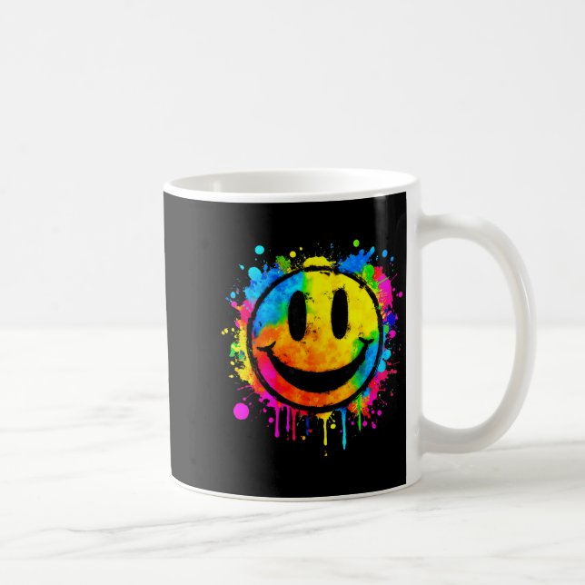 Mug Cute Paint Splash Happy Smile Face 70s Tie Dye Smi (Droite)
