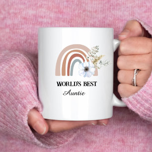 Mug Cute pampas herbe arc-en-ciel le meilleur tante mu