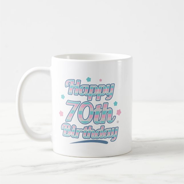 Mug Cute Pastel Fête le 70e anniversaire (Gauche)
