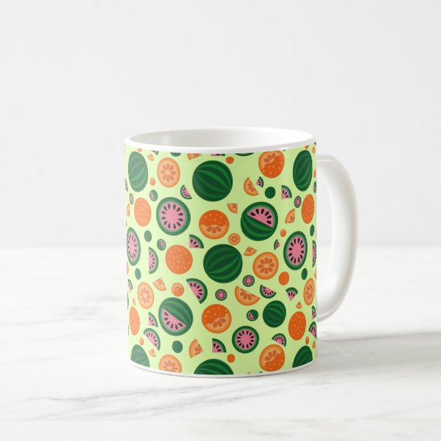 Mug Cute pastèque Orange Motif de fruits d'été (Devant droit)