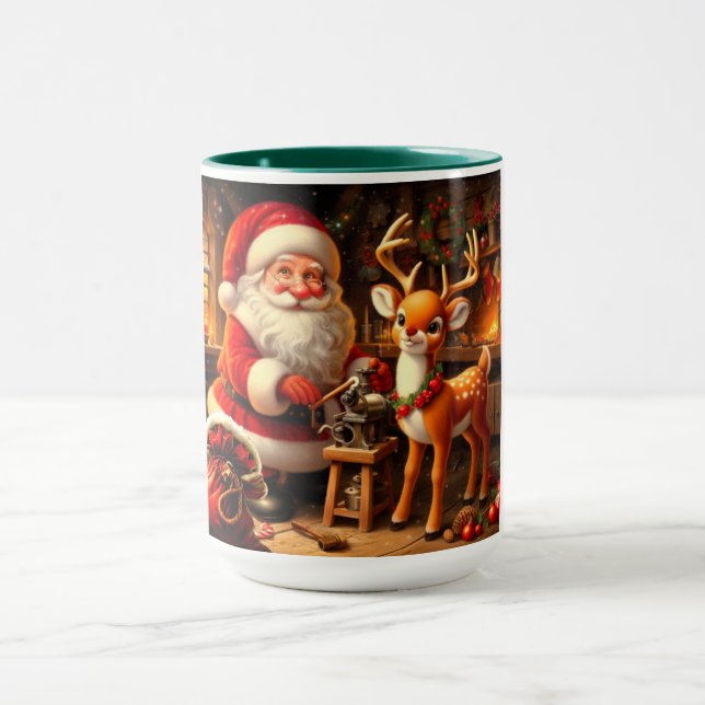 Mug Cute Père Noël et Reindeer (Centre)