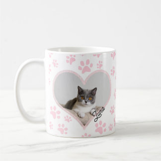 Mug Cute Pet Chat Photo Coeur parties scintillant et p