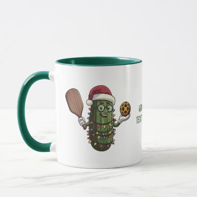 Mug Cute Pickleball Player Père Noël Pickleballer Cade (Gauche)