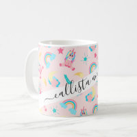 Cute Pink Teal Unicorn Rainbow