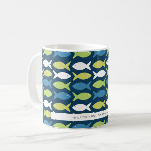 Mug Cute Poisson Bleu Vert Jaune Blanc Personnalisé