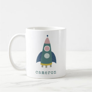 Mug Cute Rocket Ship Cool Space Art personnalisé