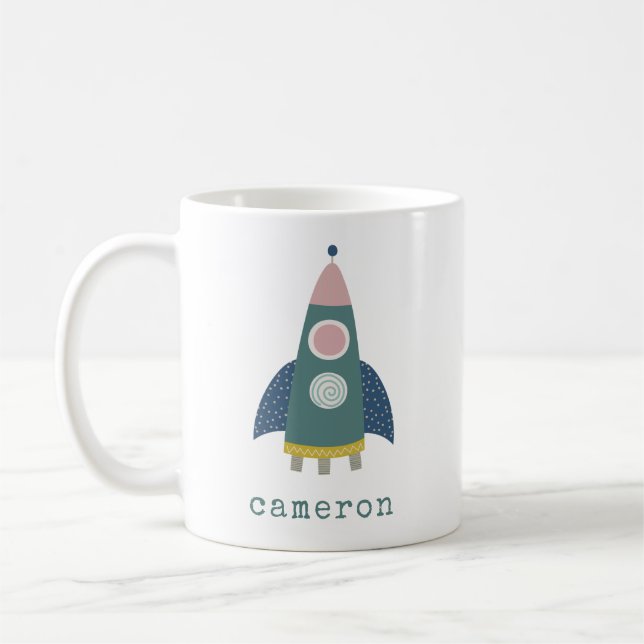 Mug Cute Rocket Ship Espace Cool Art personnalisé (Gauche)