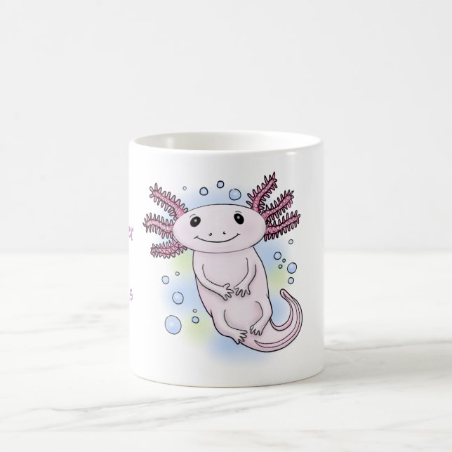 Mug Cute rose axolotl mexicaine pédestre poisson anima (Centre)