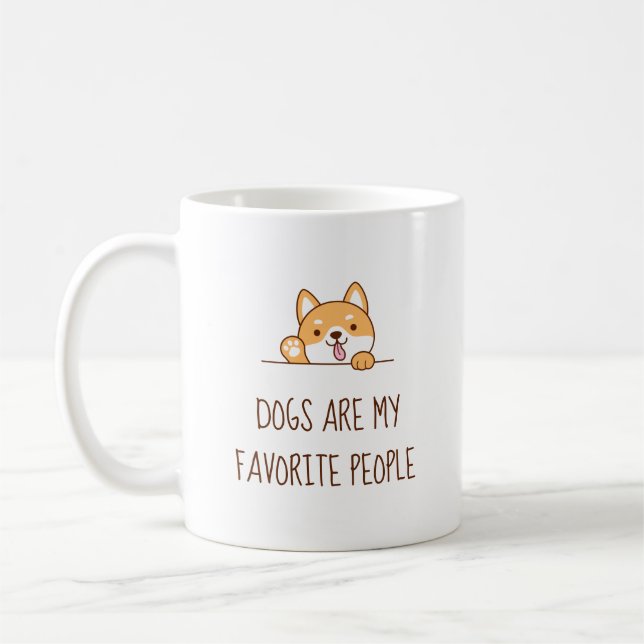 Mug Cute Shiba Inu Corgi Chien Peeking au-dessus Citat (Gauche)