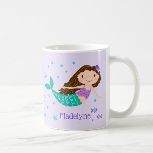 Mug Cute sirène violet personnalisé