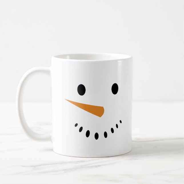 Mug Cute Snowman Face Fête Noël Musique (Gauche)