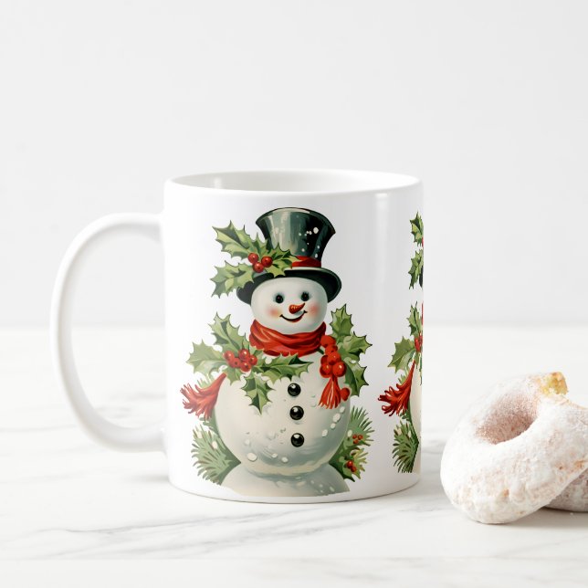 Mug Cute Snowman : Joyeux Noël (Avec donut)