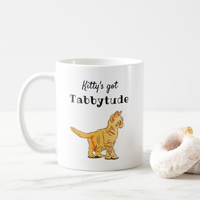 Mug Cute Tabby Kitten Tabbytude Orange (Avec donut)