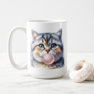 Mug Cute Tabby Kitty Chat souffler Bubble Gum Nursery