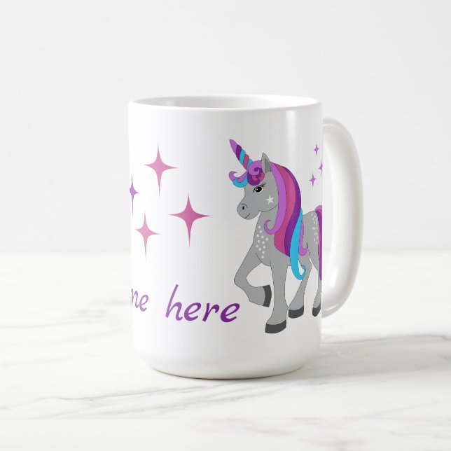 Mug Cute Unicorn & Stars (Devant droit)