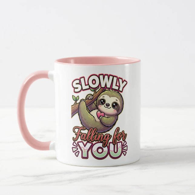 Mug Cute Valentine Sloth – Slowly Falling for You (Gauche)