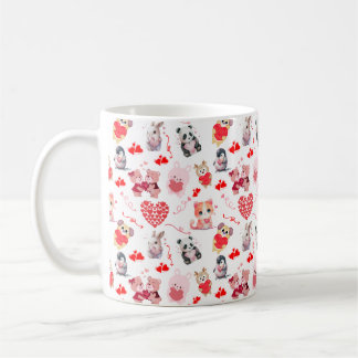 Mug Cute Valentines Animaux Rose Motif élégant