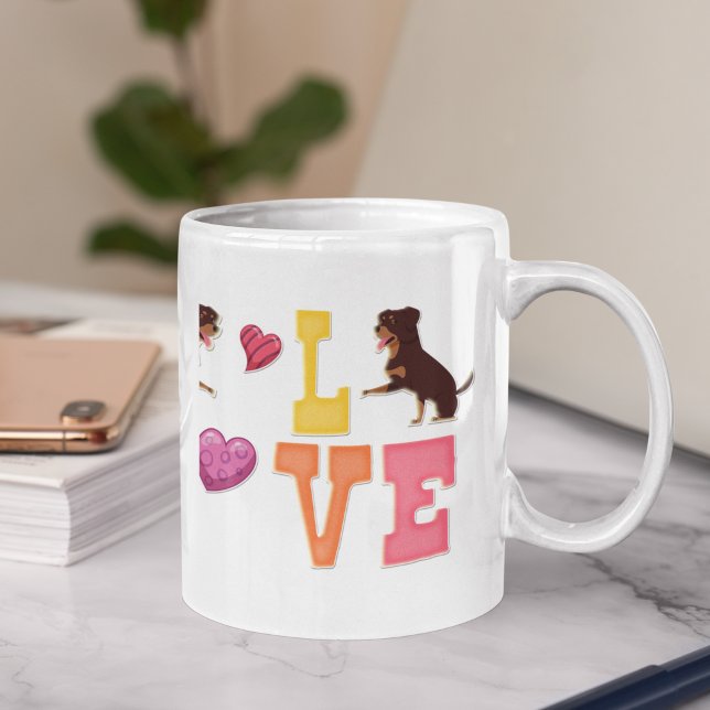 Mug Cute Valentine's Day Rottweilers Breed Lover Cadea (Créateur téléchargé)