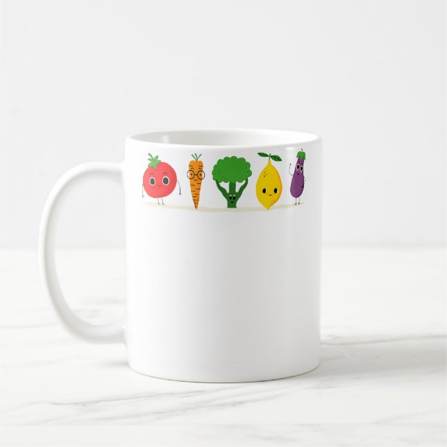 Mug Cute Vegetable Art Men Women Healthy Veggie Vegan  (Gauche)