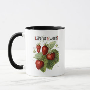Mug Cute Vintage fraise variétés La vie est douce