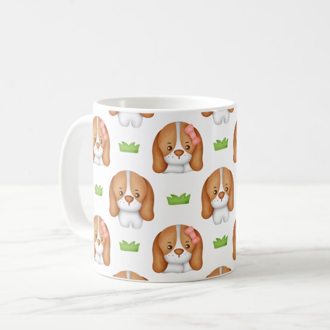 Mug Cute Watercolor Beagle Dog  (Devant gauche)