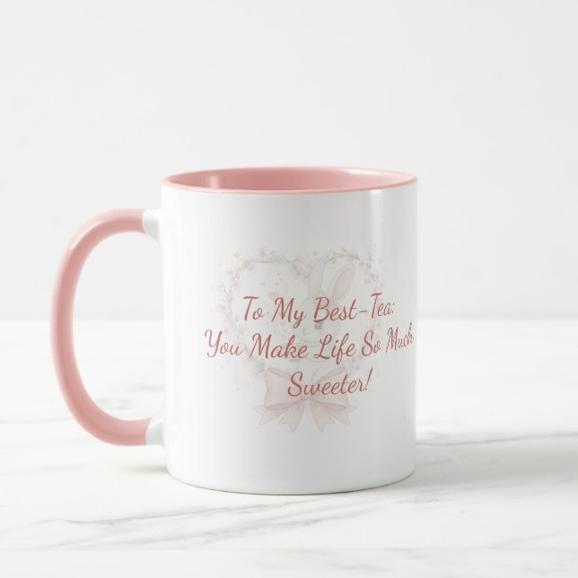 Mug Cute Watercolor Bunny Rabbit Coffee - Personalized (Gauche)