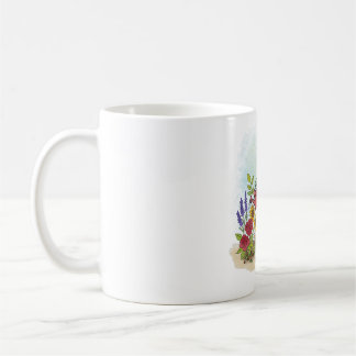 Mug Cute Whimsical Frog In Flower Garden Illustration