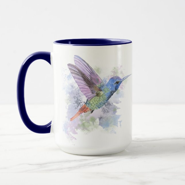 Mug Cute Whimsical Hummingbird Aquarelle Art (Gauche)