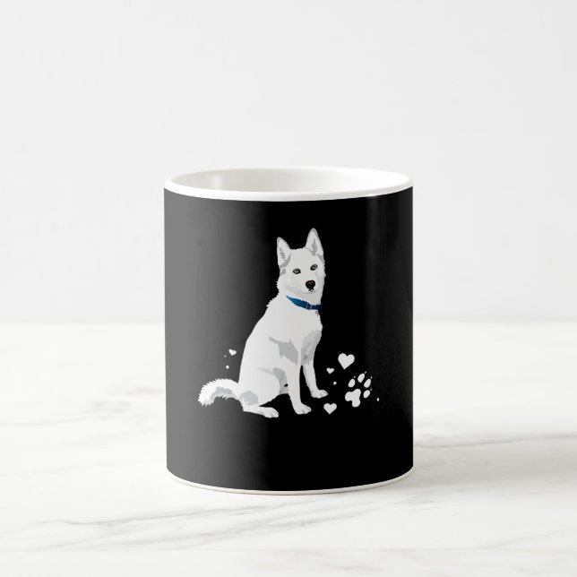 Mug Cute White Siberian Husky - Sweet White Snow Dog (Centre)