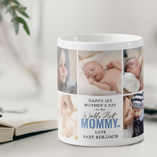 Mug Cute 'Worlds Best Mommy' 1ère Fête des Mères Bleu