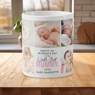 Mug Cute 'Worlds Best Mummy' 1ère Fête des Mères Rose