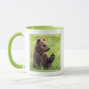 Mug Cutest Baby Animals Brown Bear Cub Wave