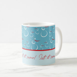 Mug Cyan Red Laisser neiger mignon Snowman Motif de fa