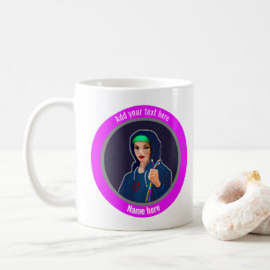 Mug Cyber Femme et Câbles réseau - ajouter un slogan a