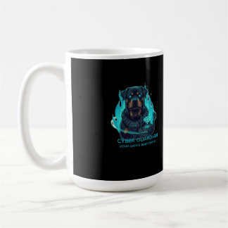Mug Cyber Guardian Rottweiler Blue Flame - O haute tec