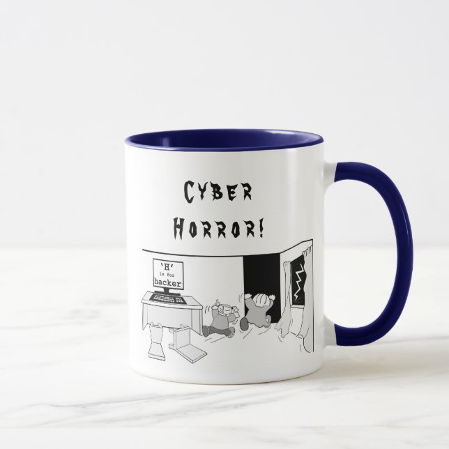 Mug Cyber Horror pour pirate informatique de "H" (Droite)
