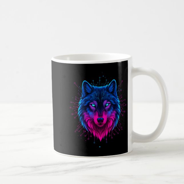 Mug Cyber Wolf For Animal Lovers And Birthday And Birt (Droite)