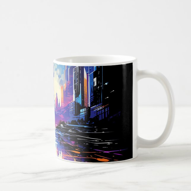 Mug Cyberpunk City Skyline futuriste (Droite)